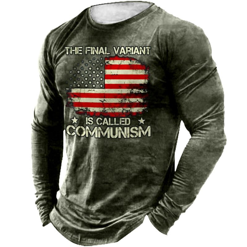 The Final Variant Is Communism. Men's Vintage Print T-Shirt-Compassnice®