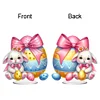 (US Only)2D Flat Easter Bunny Egg DIY Double-Sided Diamond Painting Desktop Decorations