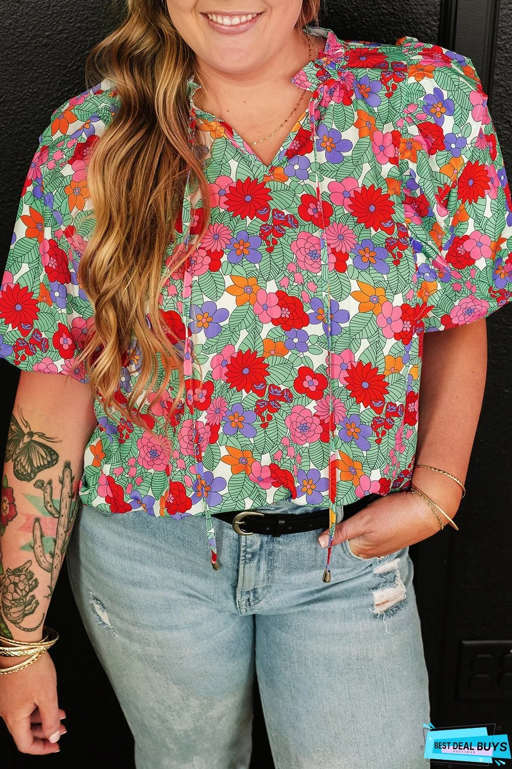 Plus Size Floral Blouse