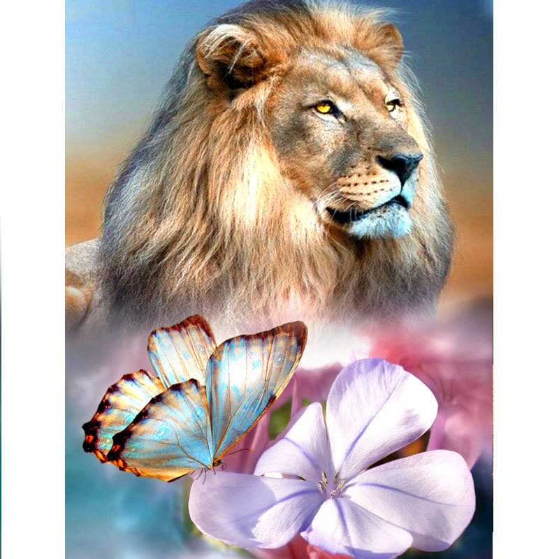 Full Round Diamond Painting Lion