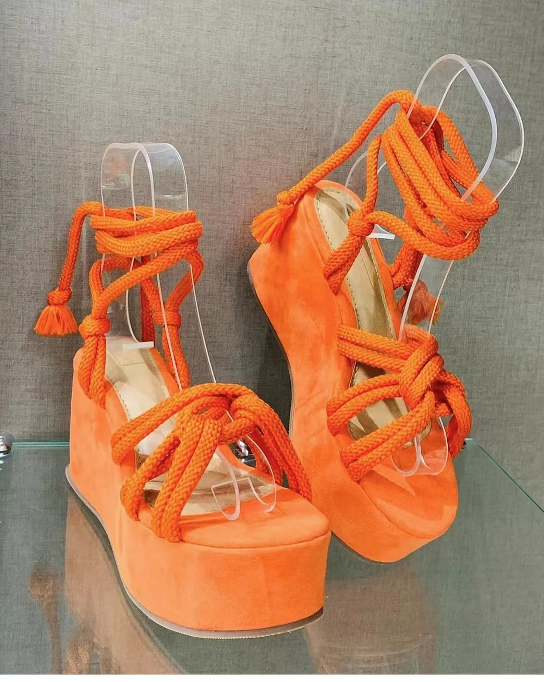 Yyvonne Women's Shoes 2025 Summer New Fish Mouth Strap Slopes Sandals Women's Large-Size Thick-Soled Shoes