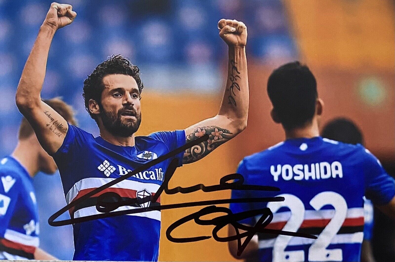 Antonio Candreva Hand Signed Sampdoria 6X4 Photo Poster painting