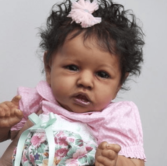 Black Mini Toddlers 12'' Curly Hair Realistic Silicone African American Reborn Baby Girl Dolls ine -Creativegiftss® - [product_tag] RSAJ-Creativegiftss®