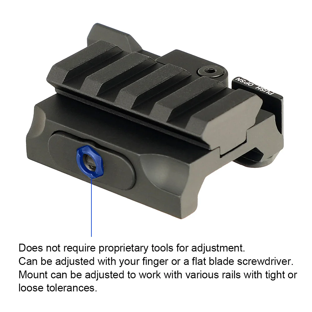 ohhunt® New Quick Release QD 20mm Picatinny Rail Adapter Height 0.5 0.75 0.83 inch 4 Slots Red Dot Sight Riser Mount 