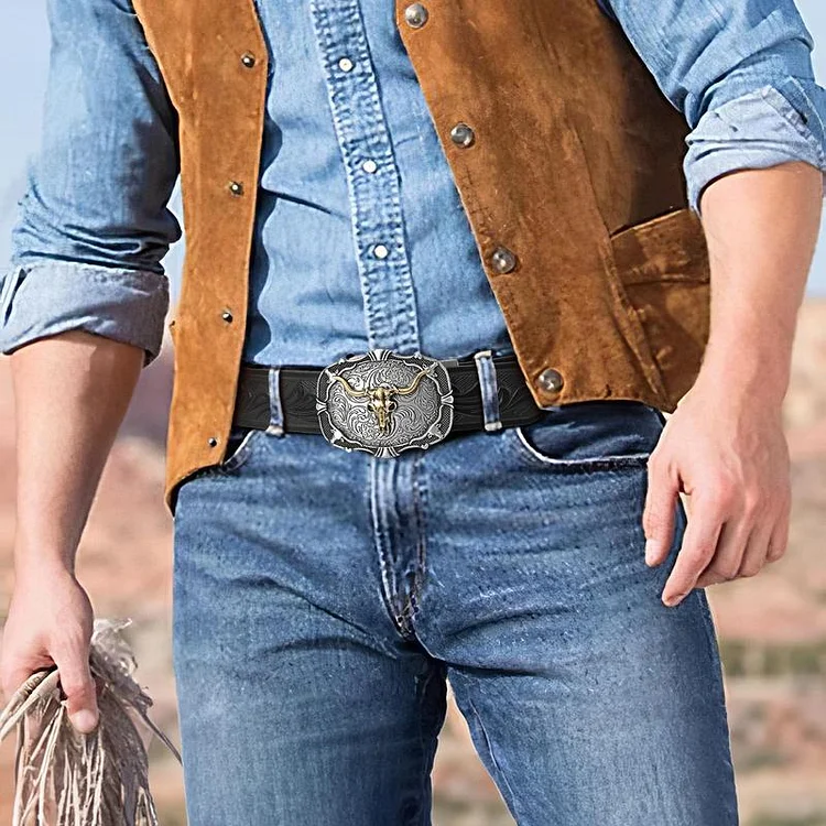 Adjustable Ratchet Western Belt (With Western Buckle) 