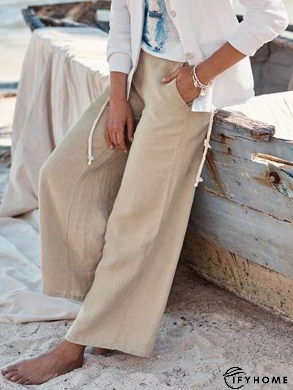 Cotton Casual Elastic Waist Loose Pants | IFYHOME