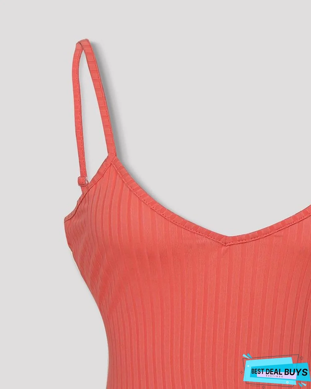 Spaghetti Strap V-Neck Bodycon Dress