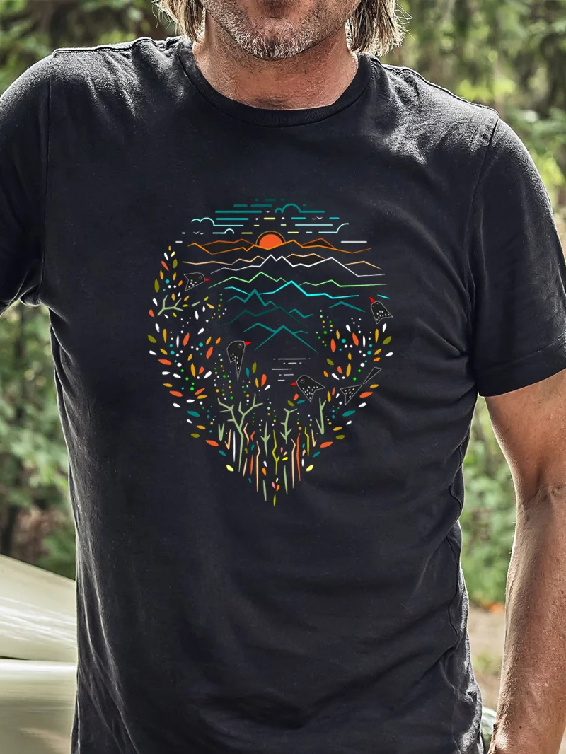 Waterdrop Nature Printed Men's T-Shirt in  mildstyles