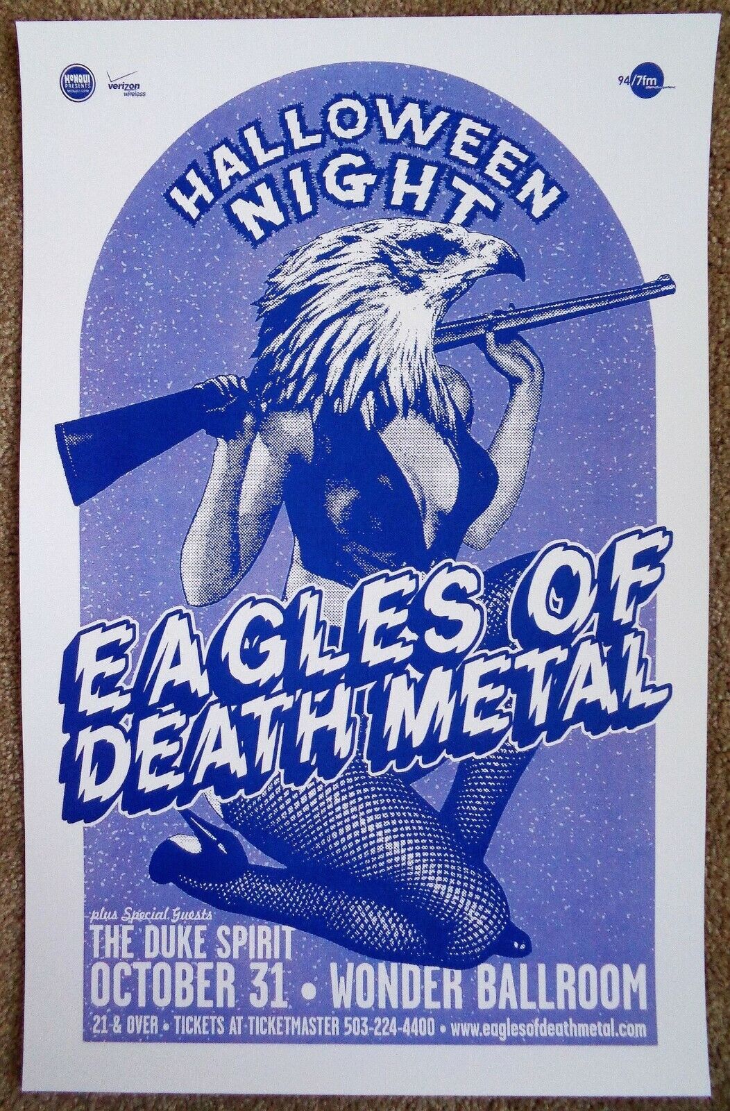 EAGLES OF DEATH METAL Gig 2008 POSTER Portland Oregon Concert Version 2
