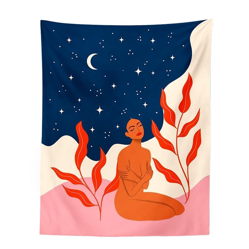 Indian Moon Phase Girl Mandala Tapestry Wall Hanging Boho decor macrame hippie Witchcraft Tapestry wall decoration cloth