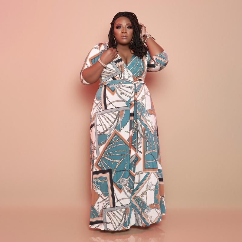  thdmladies Printed Loose-fitting Dresses thedmladies