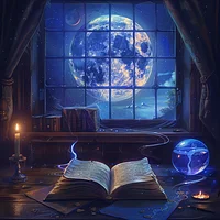 Moonlit Spellbook - Diamond Painting