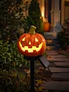 Solar Pumpkin Stake Light Resin Halloween Outdoor Garden Decorative Lamp