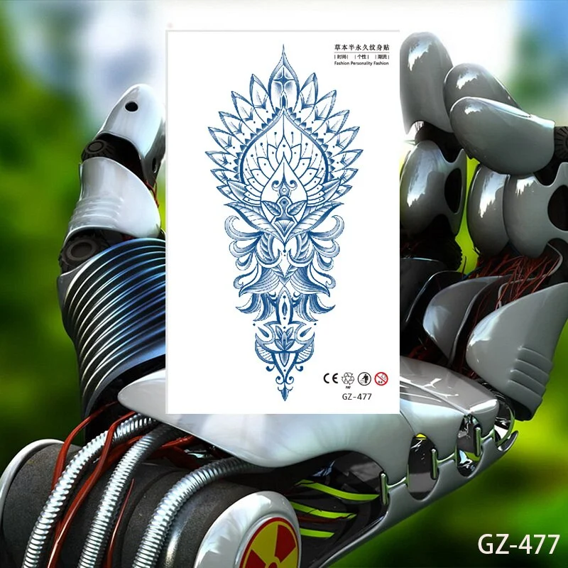 Temporary Waterproof Tattoos Stickers Creative Necklace Flower Juice Ink Lasting Girls Arm Neck Back Waist Buttocks Fake Tatoo