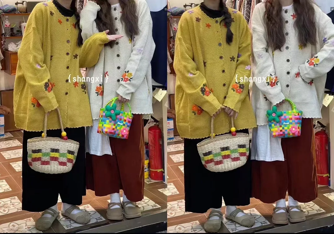 Chicfifth Sweater Women Winter Long Sleeve High Quality Autumn Vintage Top Knitted Cardigan