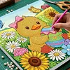 Easter Duck DIY Perlenmalerei Kunstsets mit Rahmen 25x25 cm Perlengem&auml;lde Bildkunst Basteln f&uuml;r Erwachsene Anf&auml;nger Wanddekoration f&uuml;r Zuhause