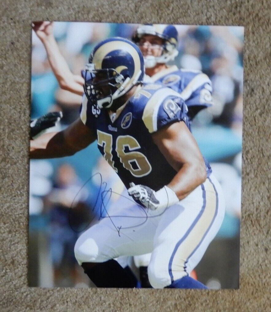 Orlando Pace signed 16x20 inch St. Louis Rams color Photo Poster painting HOF