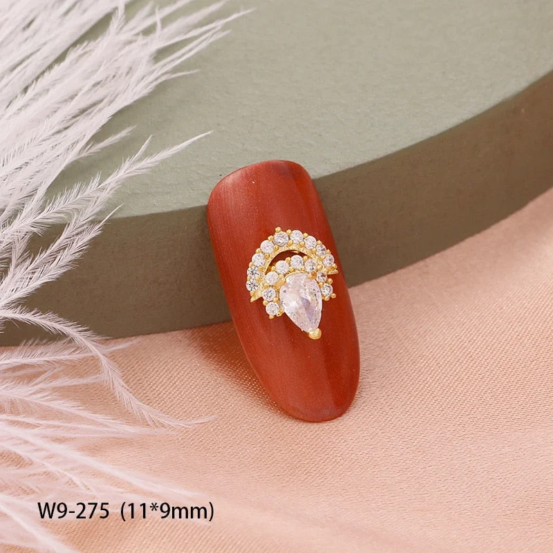 2pcs 2021 New 3D Metal Zircon Nail Art Jewelry Top Zircon Crystal Manicure Zircon Diamond Pendant Japanese Nail Decoration