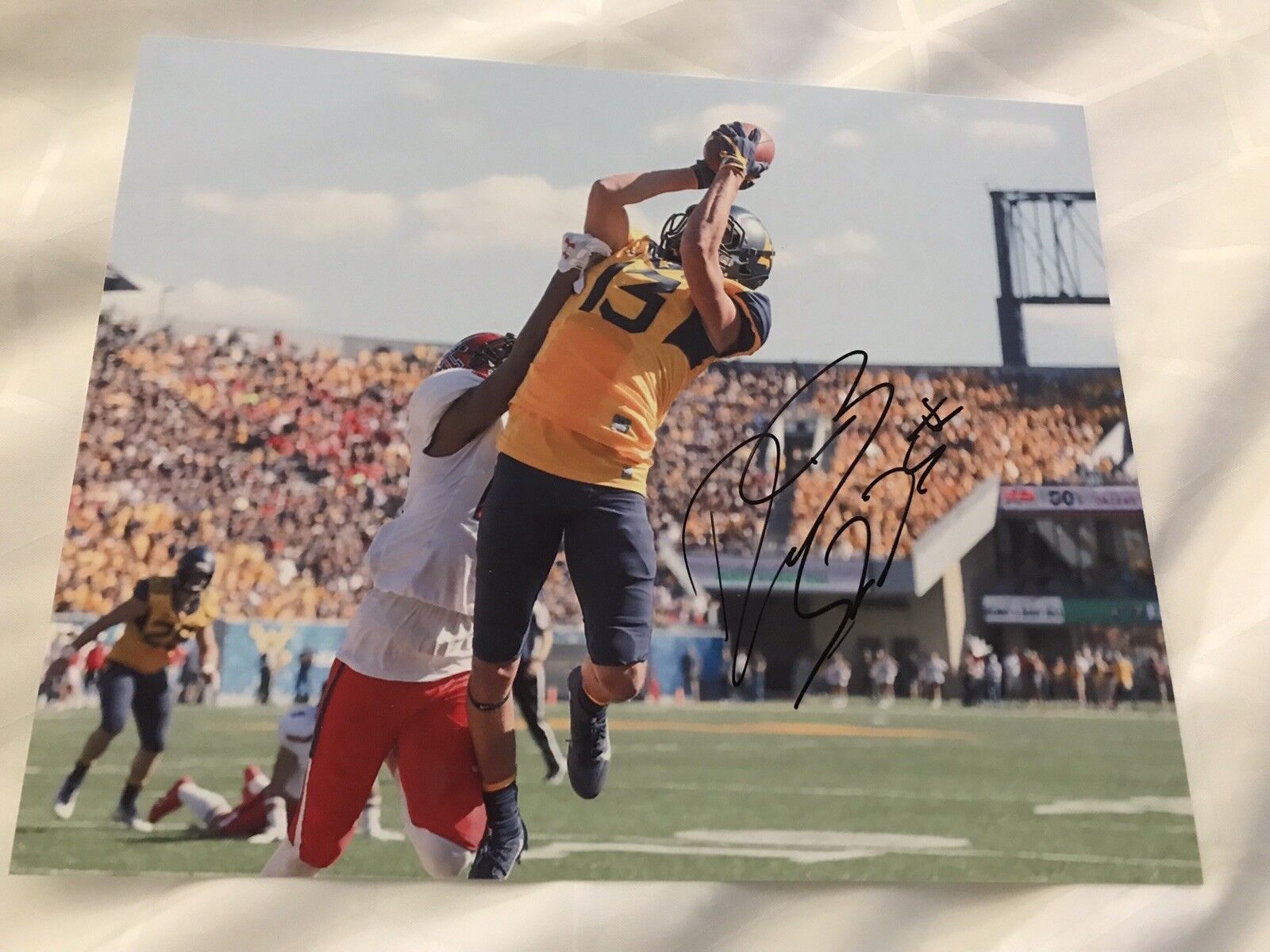 David Sills West Virginia Mountaineers signed autographed 8x10 football Photo Poster painting