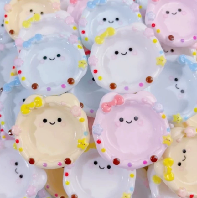 Mini JC Smiley Plate Resin Charm