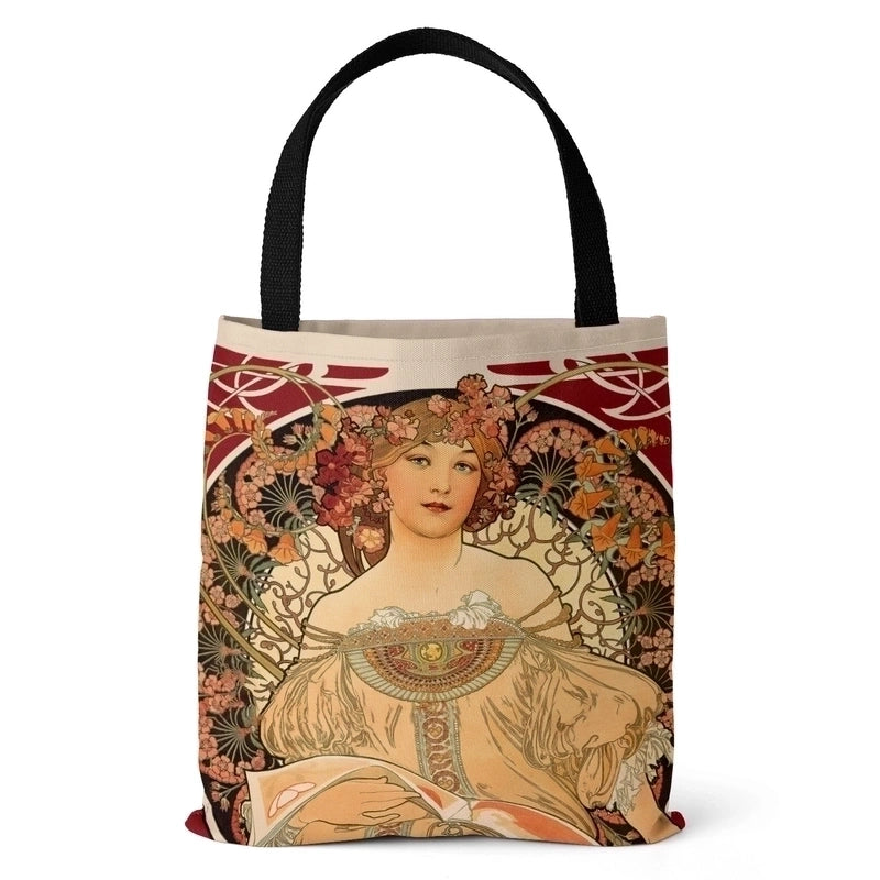 Unisex Vintage Style Portrait Canvas Shopping Bags