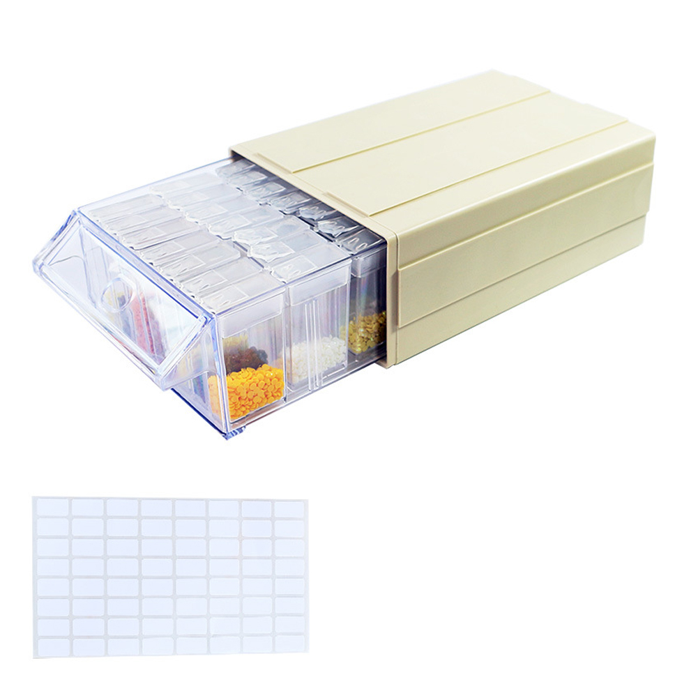 

35pcs Square Bottle Drawer Drill Painting Storage Box Set, 501 Original