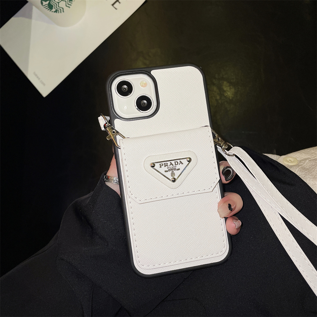 Prada new fashion apple iPhone cardholder 15 14plsu13promax 12 11pro cases 