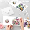 12Pcs Flower Drink DIY Diamond Painting Greeting Cards for Adult Holiday Gifts