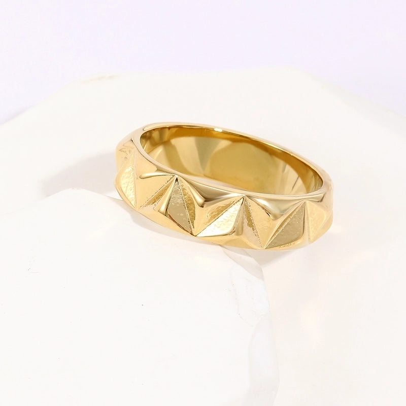 Classical Minimalist Irregular 304 Stainless Steel 14K Gold Plated Polishing Plating Rings4