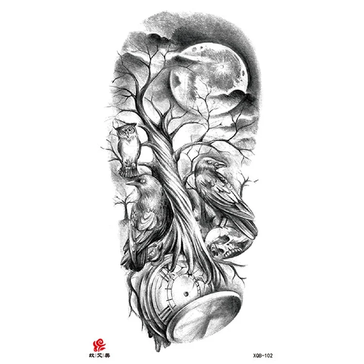 Waterproof Temporary Tattoo Sticker Chest Black Flash Tattoos Wolf Tiger Dragons Sexy Flower Body Art Arm Fake Tatoo Women Men