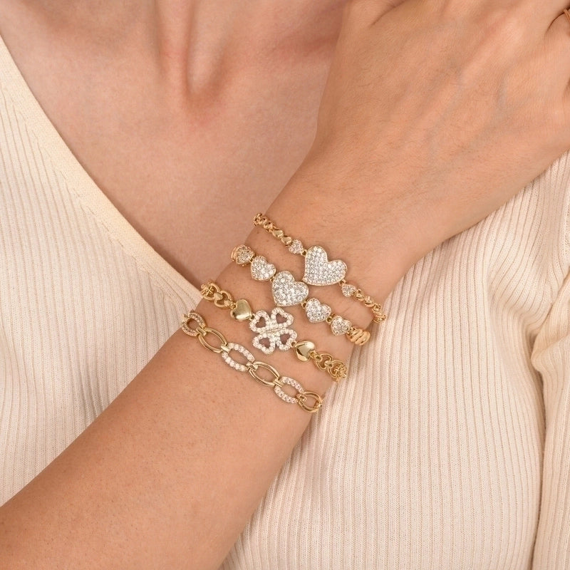 Copper Elegant Plating Inlay Snake Butterfly Zircon Bracelets