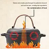 Cast Iron Roasted Sweet Potato Pan W/Lid Garlic Roaster for Picnic Camping Patio
