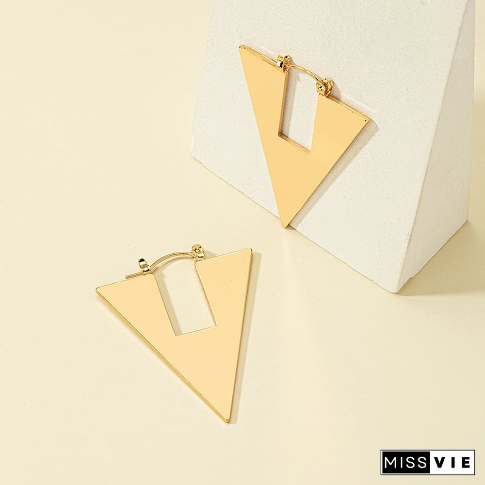 Geometric Minimalist Triangle Glossy Earrings