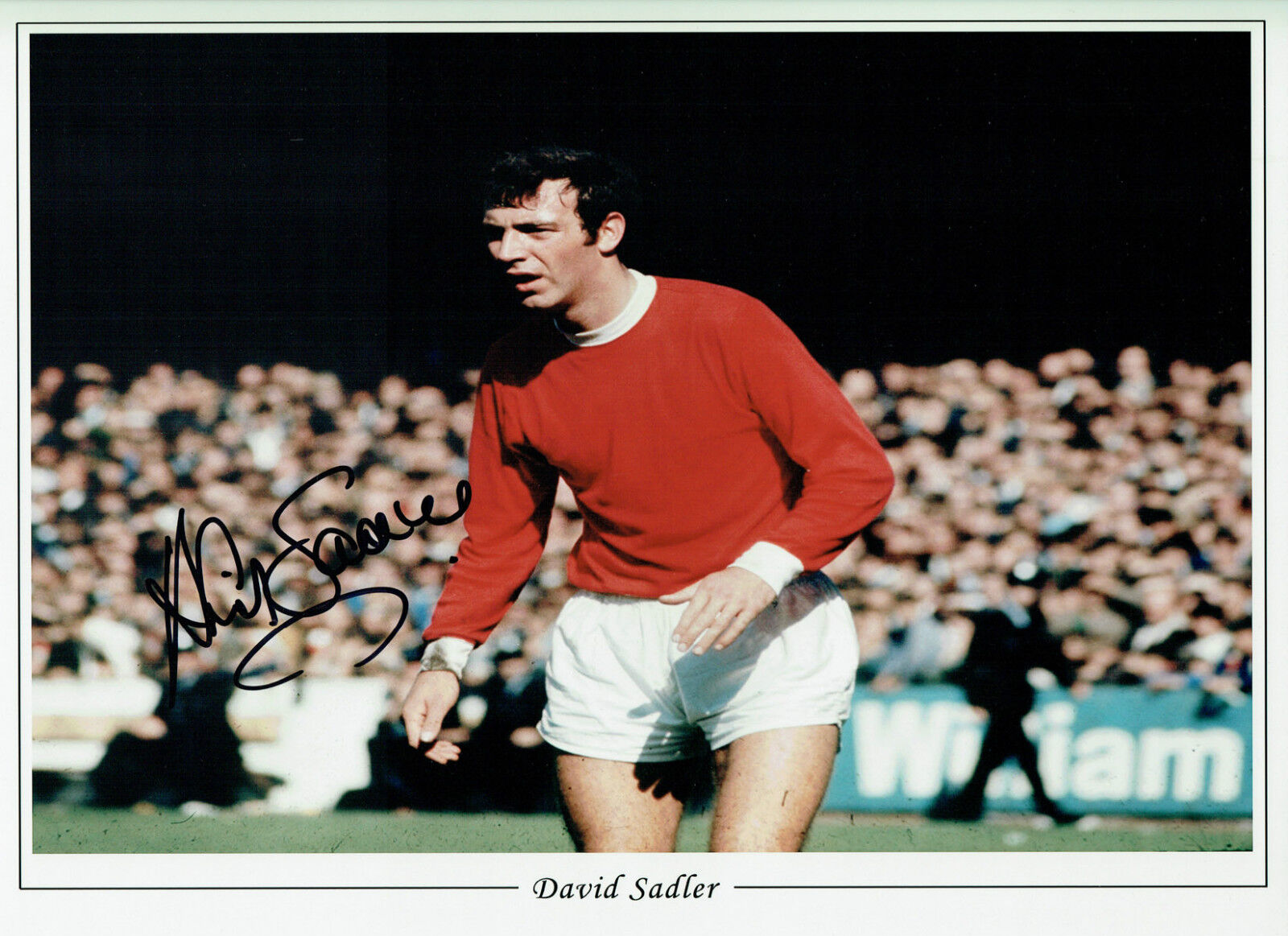 David SADLER Manchester Utd Signed Autograph 16x12 Colour Photo Poster painting AFTAL COA