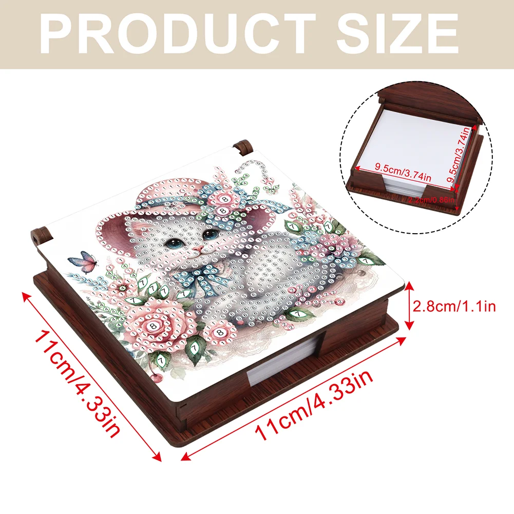 DIY Cat Diamond Painting Note Box Paper 160 Sheets of Paper for DIY Art Craft