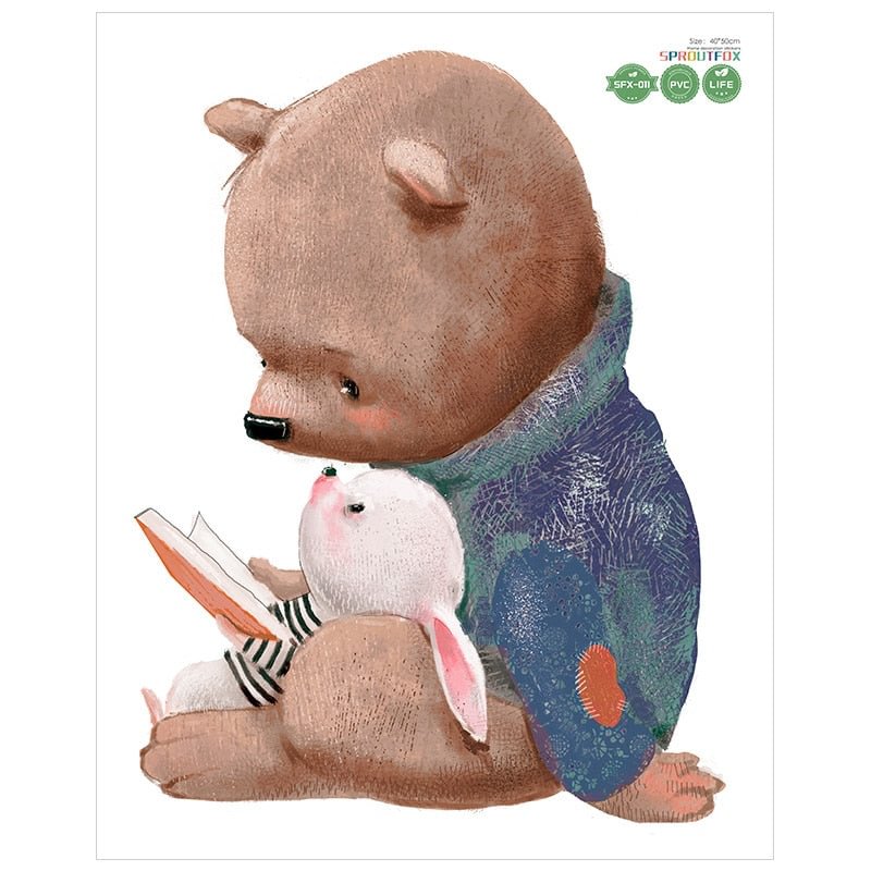 Bear 3D Wall Stickers Home Decor Living Room Decoration Wall Stickers For Kids Rooms Bathroom Children For Stickers Wall Bedroom