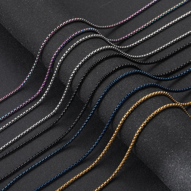 20 Pieces Hip-hop Geometric Titanium Steel Plating Men’s Necklace