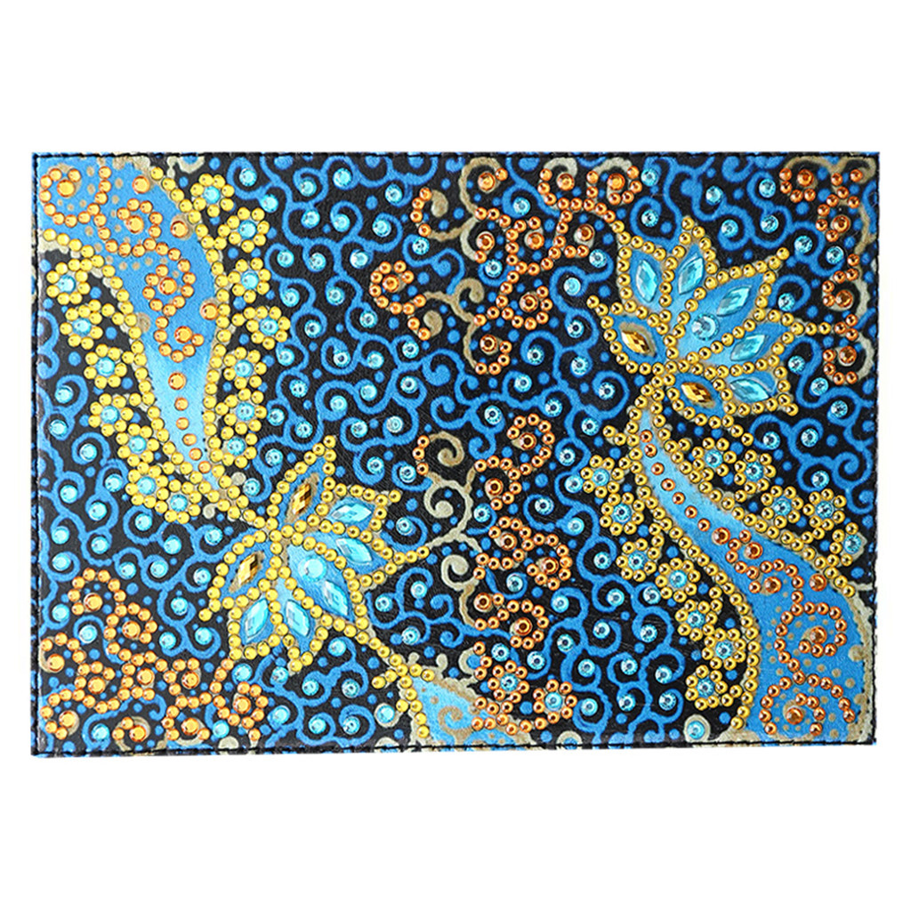 Creative Cross Mirror New Dot Paste Diamond DIY Craft Diamond Painting Travel Passport Notebook Colorful Flower Pattern