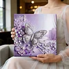 (Pre-Framed)Purple Butterfly-Special Shape Diamond Painting Kit(25x25cm)