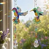 2PCS Spread-Winged Bird 5D DIY Diamond Painting Wind Chimes Suncatcher Kit Double Sided Diamond Art Kits Suncatcher with Crystal Pendant for Home Wall Window Decor Adults DIY Art Craft