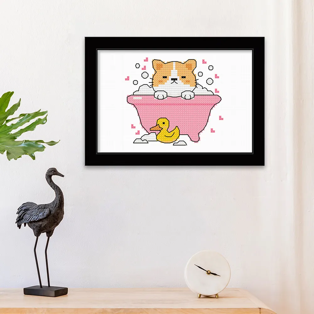 14ct Stamped Cross Stitch - Bath Dog(25*20cm)