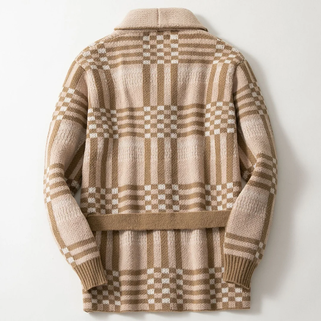 Uveng Uveng Men's Vintage Knit Dresses Classic Lattice Jackcase Sweater Sweater SY0216