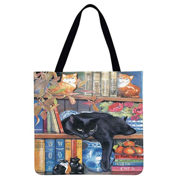 Linen Tote Bag - Lovely Cat