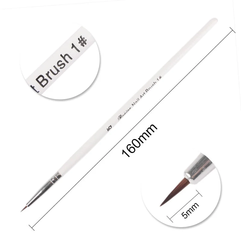1 Pc Gradient Bloom Nail Painting Brush Pen UV Gel Nail Art Brush With Wood Handle Nylon Hair Draw Manicure Nail Art Tool-Nail Inspo