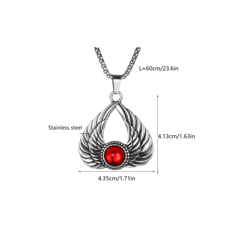 Hip-Hop Retro Punk Animal Eagle 304 Stainless Steel Polishing Inlay Acrylic Turquoise Men’s Pendant Necklace