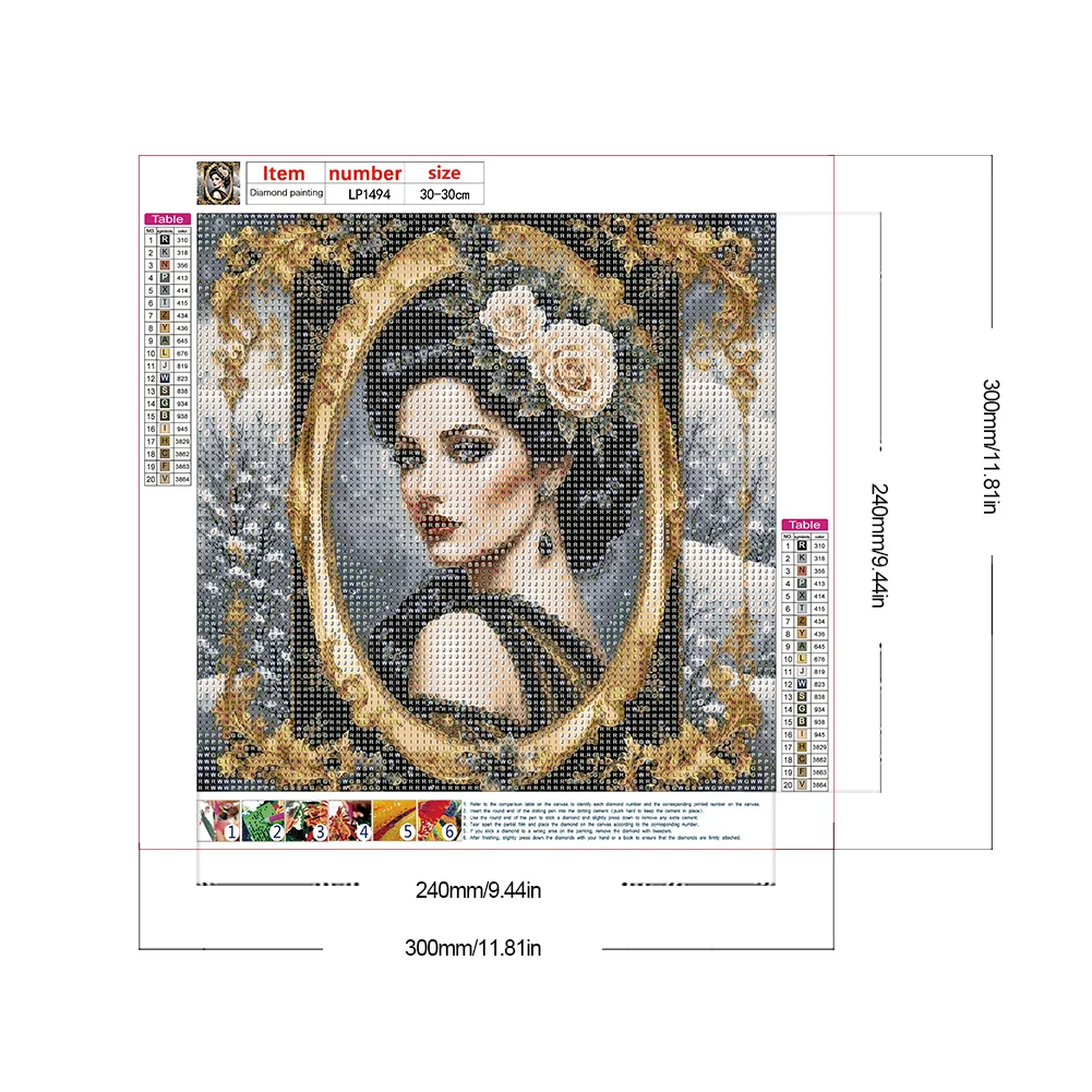 Diamond Painting - Full Round Drill - Noble Woman(Canvas|30*30cm)