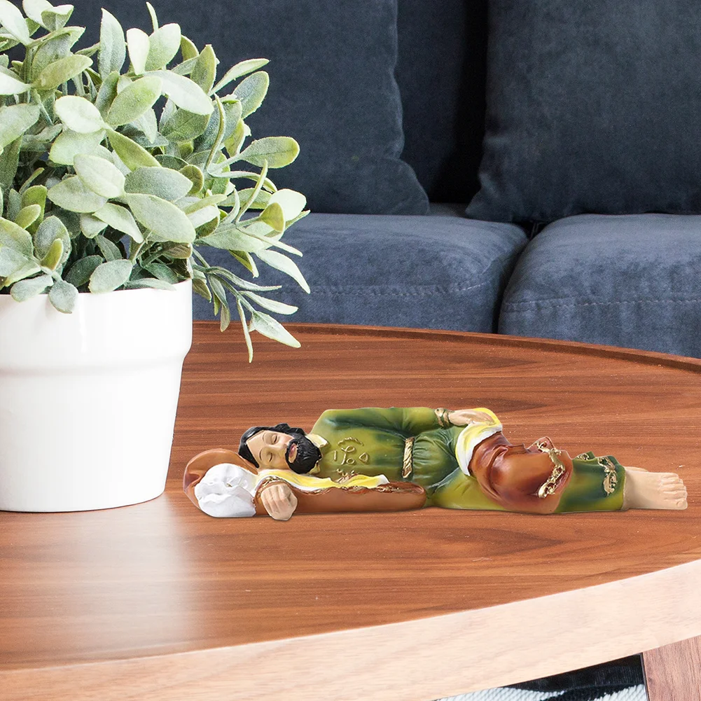 Saint Joseph Sleeping Statue Resin Figurine Christian Yard Desktop Decor