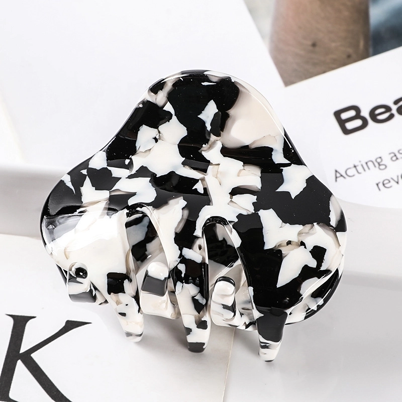 Minimalist Color Block Acetic Acid Sheets Carving Hair Claws 1 Piece