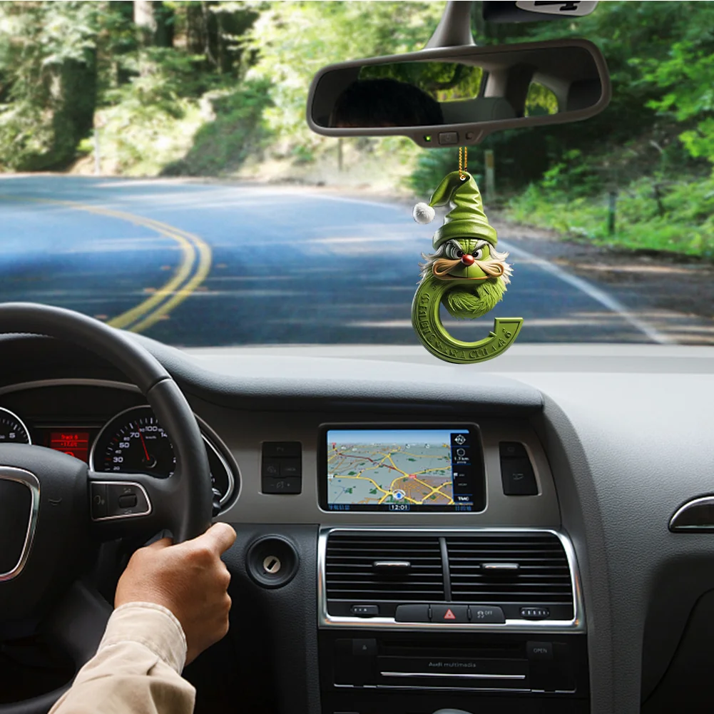 Christmas Acrylic Grinch Xmas Tree Hanging Ornament Hanging Green Monster Decor