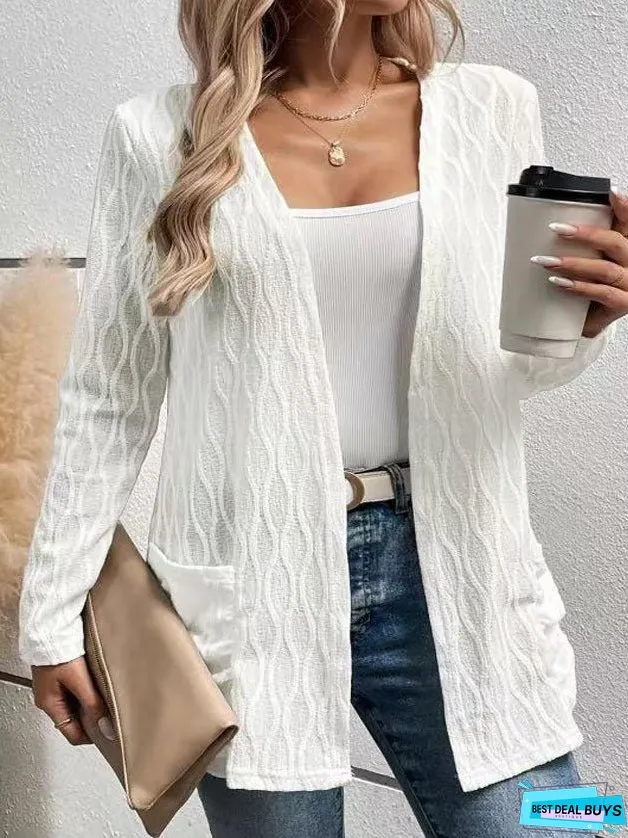 Women's Solid Color Home Leisure Temperament Commute Coats